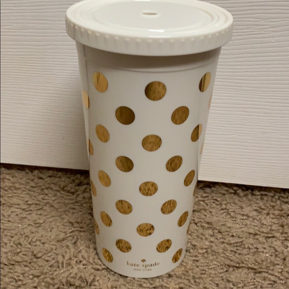 Kate Spade insulated tumbler gold dots